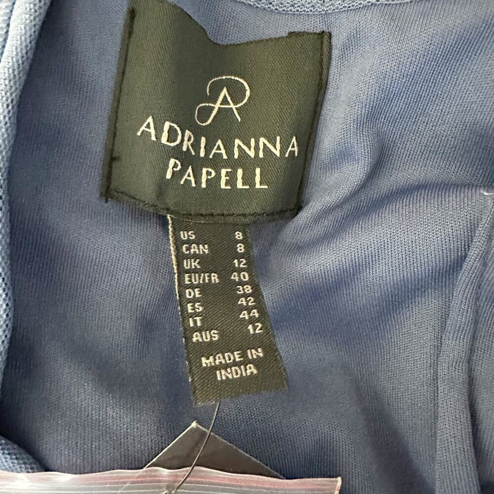 Adrianna Papell Blue Floral Embroidered Midi Dress - Picture 3 of 15